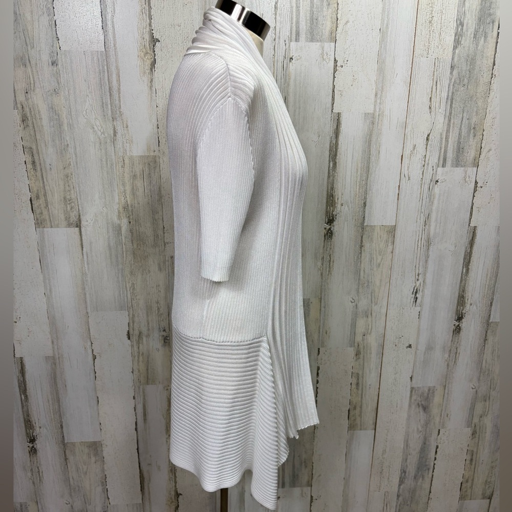 Caché Ivory Ribbed Open Front Cardigan‎ - Picture 6 of 9